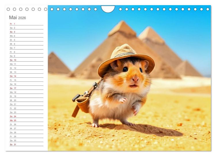 Produktbild: Nagertrip - Ein kleiner Hamster entdeckt die gro&szlig;e Welt (Wandkalender 2026 DIN A4 quer), CALVENDO Monatskalender