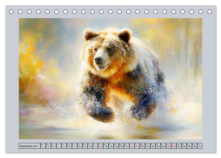 Produktbild: Braunb&auml;ren. Teddy-Familie im Einklang mit der Natur (Tischkalender 2027 DIN A5 quer), CALVENDO Monatskalender