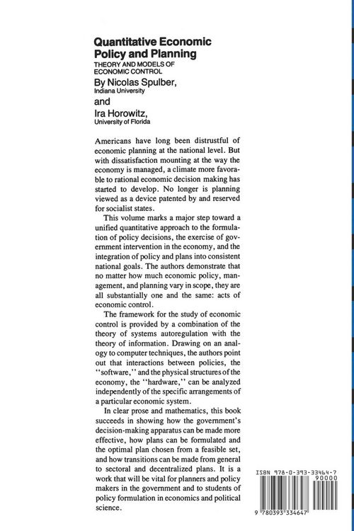 Produktbild: Quantitative Economic Policy and Planning