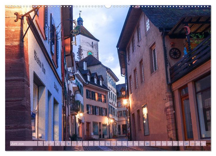 Produktbild: Rheinfelden bei Nacht (Wandkalender 2026 DIN A2 quer), CALVENDO Monatskalender