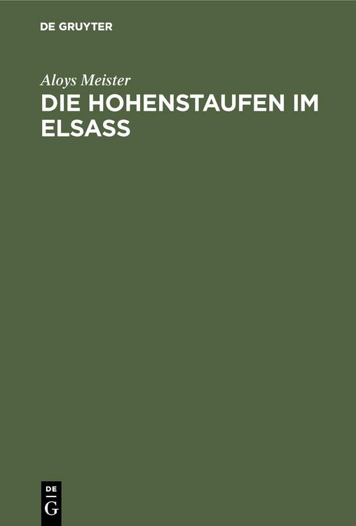 Produktbild: Die Hohenstaufen im Elsass