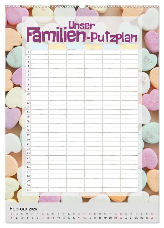 Produktbild: Unser Familien-Putzplan & Kalender 2026 (hochwertiger Premium Wandkalender 2026 DIN A2 hoch), Kunstdruck in Hochglanz