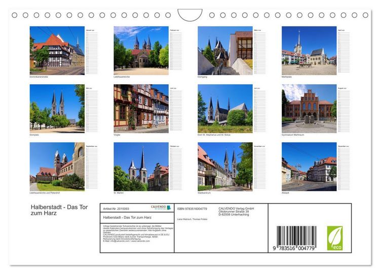 Produktbild: Halberstadt - Das Tor zum Harz (Wandkalender 2026 DIN A4 quer), CALVENDO Monatskalender