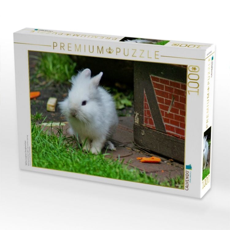 Produktbild: CALVENDO Puzzle Wei&szlig;es Langhaar-Zwergkaninchen | 1000 Teile Lege-Gr&ouml;&szlig;e 64x48cm Foto-Puzzle f&uuml;r gl&uuml;ckliche Stunden