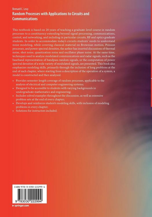 Produktbild: Random Processes with Applications to Circuits and Communications
