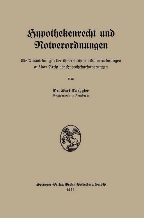 Produktbild: Hypothekenrecht und Notverordnungen