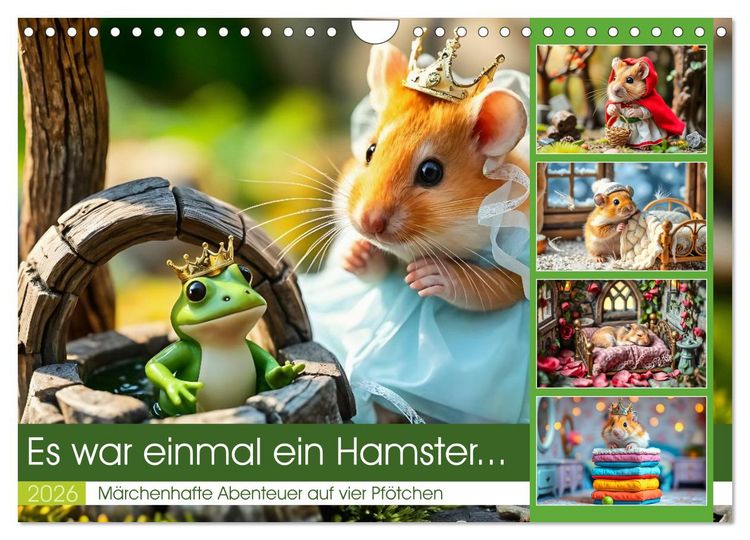 Produktbild: Es war einmal ein Hamster... M&auml;rchenhafte Abenteuer auf vier Pf&ouml;tchen (Wandkalender 2026 DIN A4 quer), CALVENDO Monatskalender