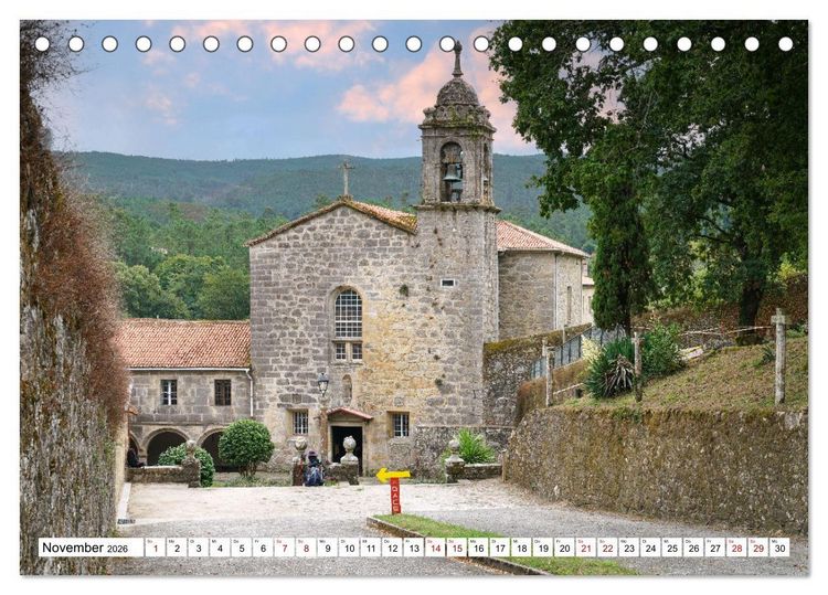 Produktbild: Unterwegs - Caminho Portugu&ecirc;s. Zu Fu&szlig; auf dem Portugiesischen Jakobsweg (Tischkalender 2026 DIN A5 quer), CALVENDO Monatskalender
