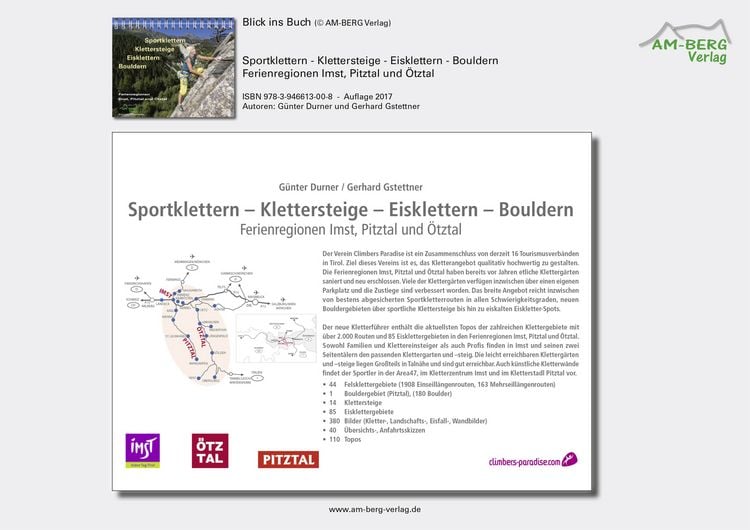 Produktbild: Sportklettern - Klettersteige - Eisklettern - Bouldern Ferienregionen Imst, Pitztal und &Ouml;tztal