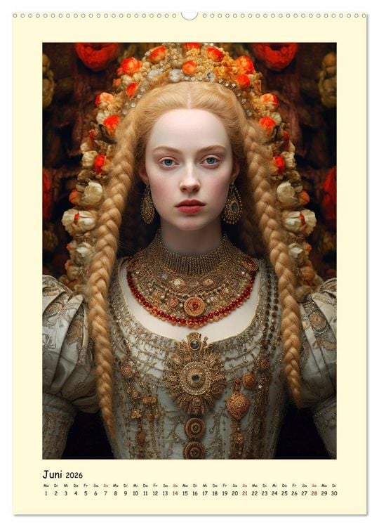 Produktbild: Mittelalter Portraits. Inspiriert vom K&ouml;nigshaus der Tudors (Wandkalender 2026 DIN A2 hoch), CALVENDO Monatskalender