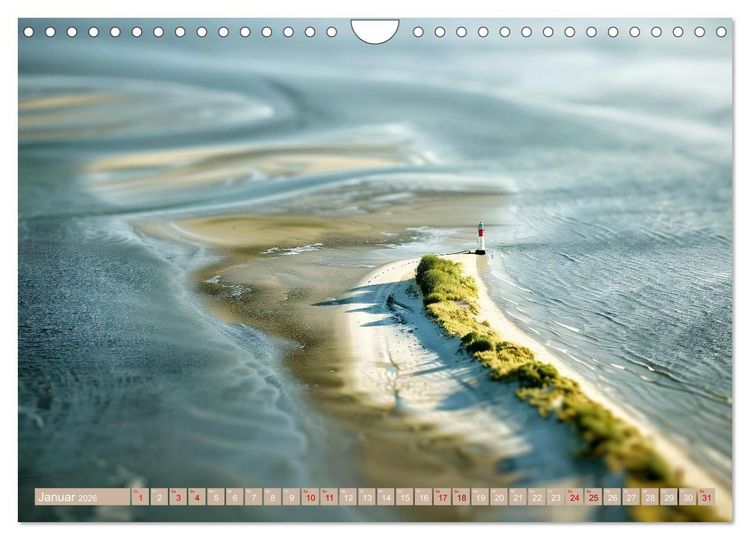 Produktbild: Miniaturwelt - Sehnsuchtsort Nordseek&uuml;ste (Wandkalender 2026 DIN A4 quer), CALVENDO Monatskalender