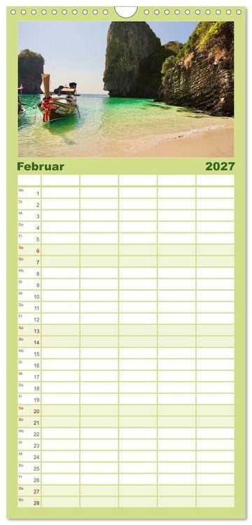 Produktbild: Familienplaner 2027 - S&uuml;dostasien - Thailand, Philippinen, Bali mit 5 Spalten (Wandkalender, 21 x 45 cm) CALVENDO