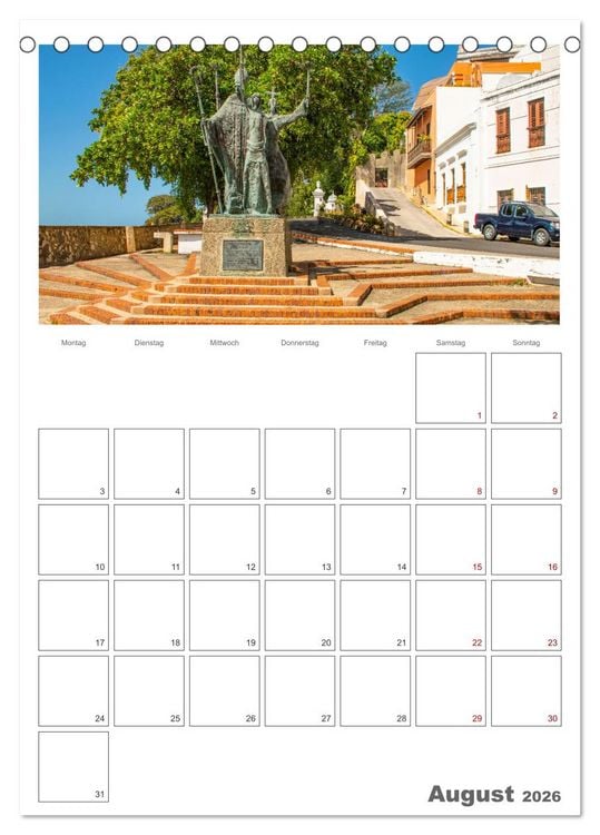 Produktbild: San Juan - Reiseplaner (Tischkalender 2026 DIN A5 hoch), CALVENDO Monatskalender