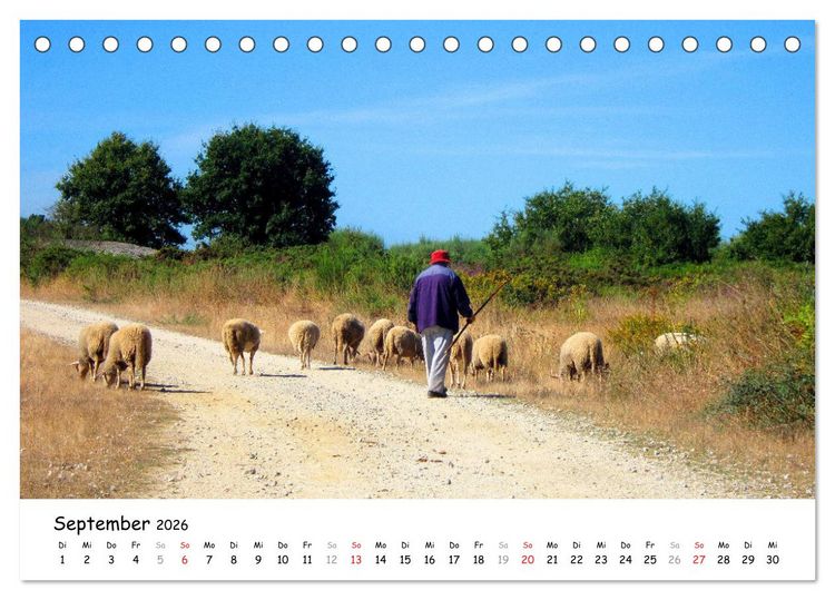 Produktbild: Jakobsweg - Camino Primitivo (Tischkalender 2026 DIN A5 quer), CALVENDO Monatskalender