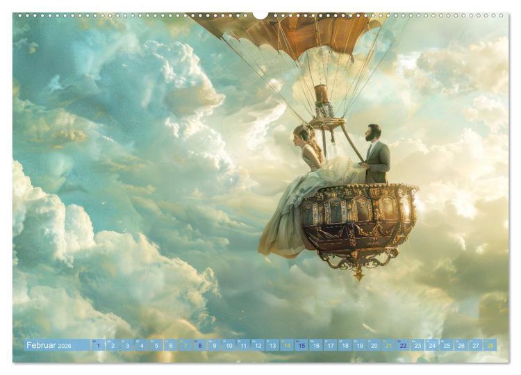 Produktbild: Ballonfahrt - Fantasie Stil (Wandkalender 2026 DIN A2 quer), CALVENDO Monatskalender