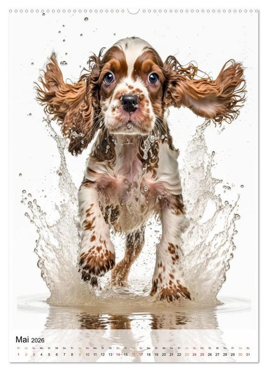 Produktbild: Cocker Spaniel - ein Hund f&uuml;r die Familie (hochwertiger Premium Wandkalender 2026 DIN A2 hoch), Kunstdruck in Hochglanz