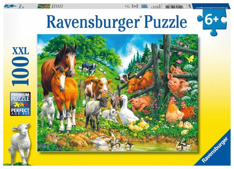 Produktbild: Puzzle Ravensburger Versammlung der Tiere 100 Teile XXL