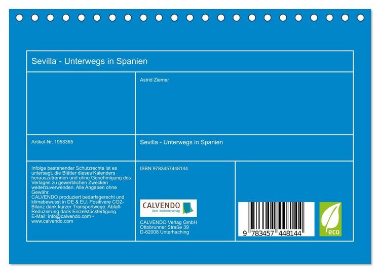 Produktbild: Sevilla - Unterwegs in Spanien (Tischkalender 2026 DIN A5 quer), CALVENDO Monatskalender