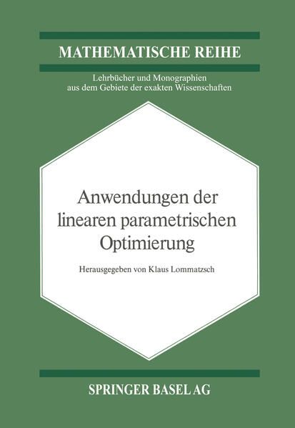 Produktbild: Anwendungen der Linearen Parametrischen Optimierung