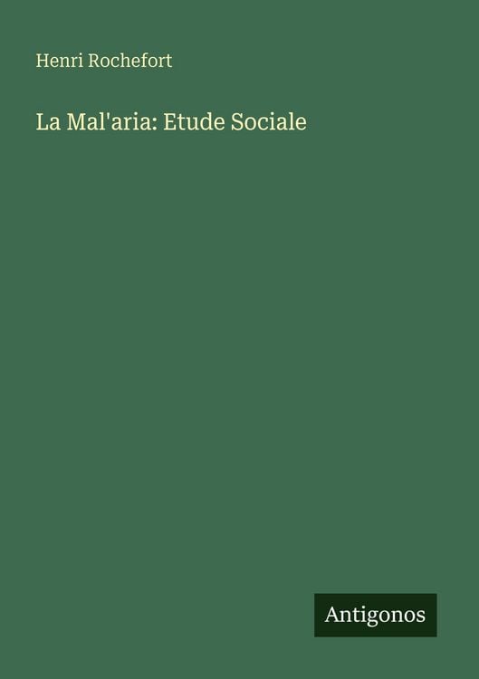 Produktbild: La Mal'aria: Etude Sociale