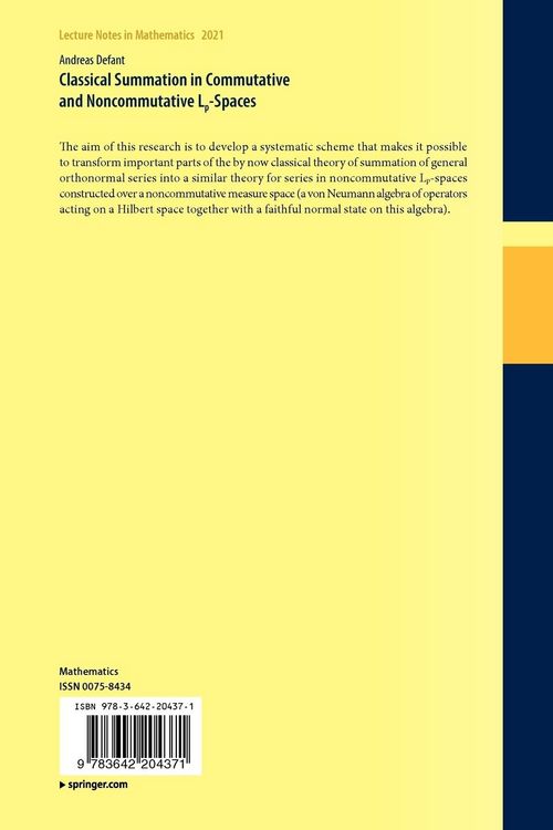 Produktbild: Classical Summation in Commutative and Noncommutative Lp-Spaces