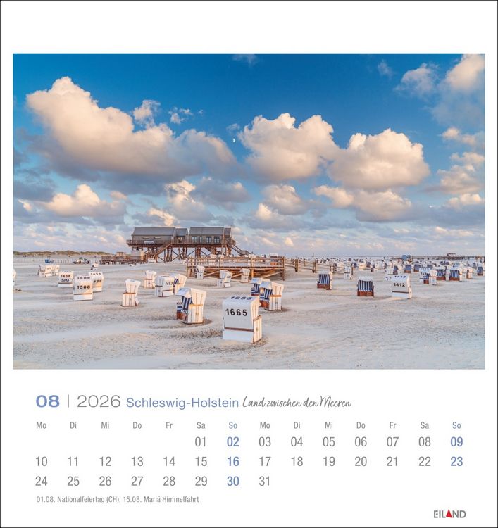 Produktbild: Schleswig-Holstein Postkartenkalender 2026 - Land zwischen den Meeren