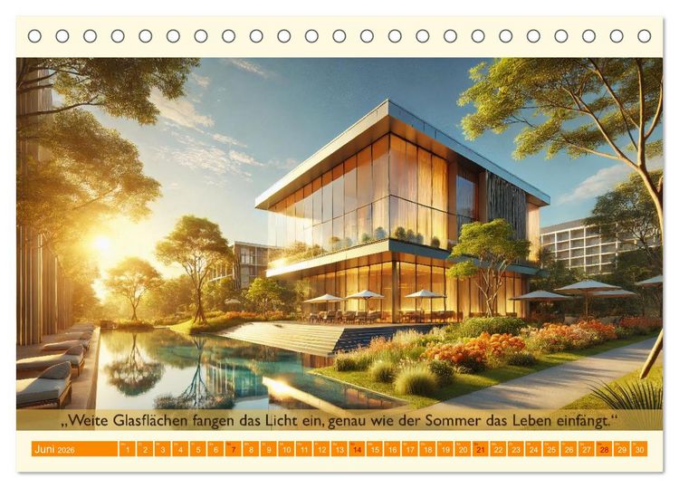 Produktbild: Architektur und Natur im Rhythmus der Jahreszeiten (Tischkalender 2026 DIN A5 quer), CALVENDO Monatskalender
