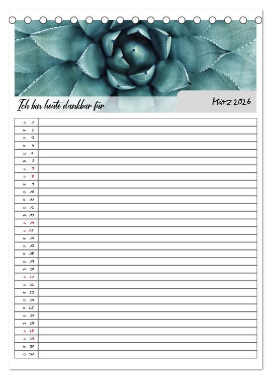 Produktbild: Ich bin dankbar - ein Jahr voller Achtsamkeit (Tischkalender 2026 DIN A5 hoch), CALVENDO Monatskalender