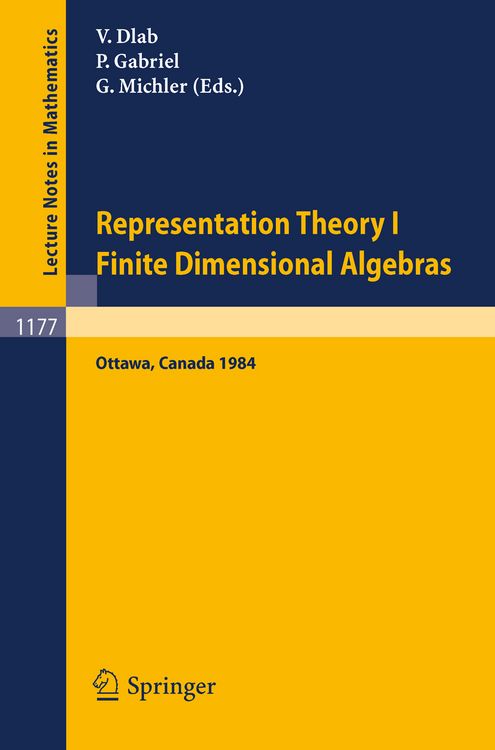 Produktbild: Representation Theory I. Proceedings of the Fourth International Conference on Representations of Algebras, held in Ottawa, Canada, August 16-25, 1984