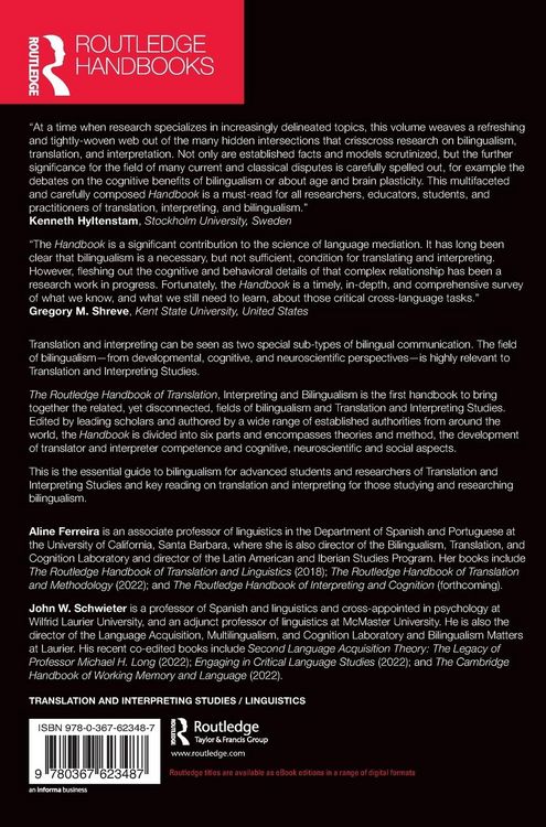 Produktbild: The Routledge Handbook of Translation, Interpreting and Bilingualism