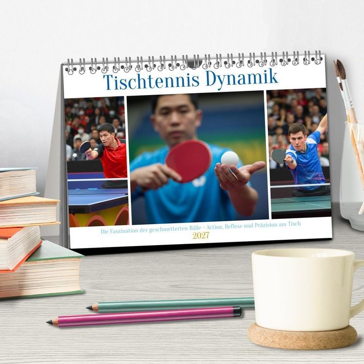 Produktbild: Tischtennis Dynamik (Tischkalender 2027 DIN A5 quer), CALVENDO Monatskalender