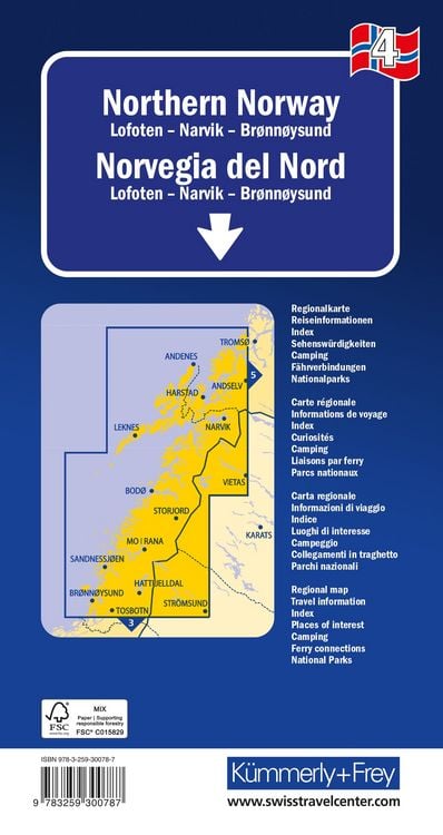Produktbild: K&uuml;mmerly+Frey Regional-Strassenkarte 4 Nord-Norwegen 1:420.000