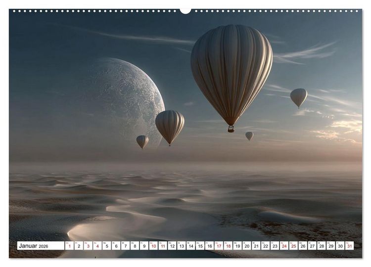 Produktbild: Himmelsmagie in Ballonfarben (hochwertiger Premium Wandkalender 2026 DIN A2 quer), Kunstdruck in Hochglanz