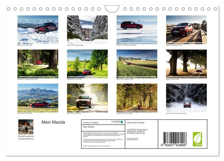 Produktbild: Mein Mazda (Wandkalender 2026 DIN A4 quer), CALVENDO Monatskalender
