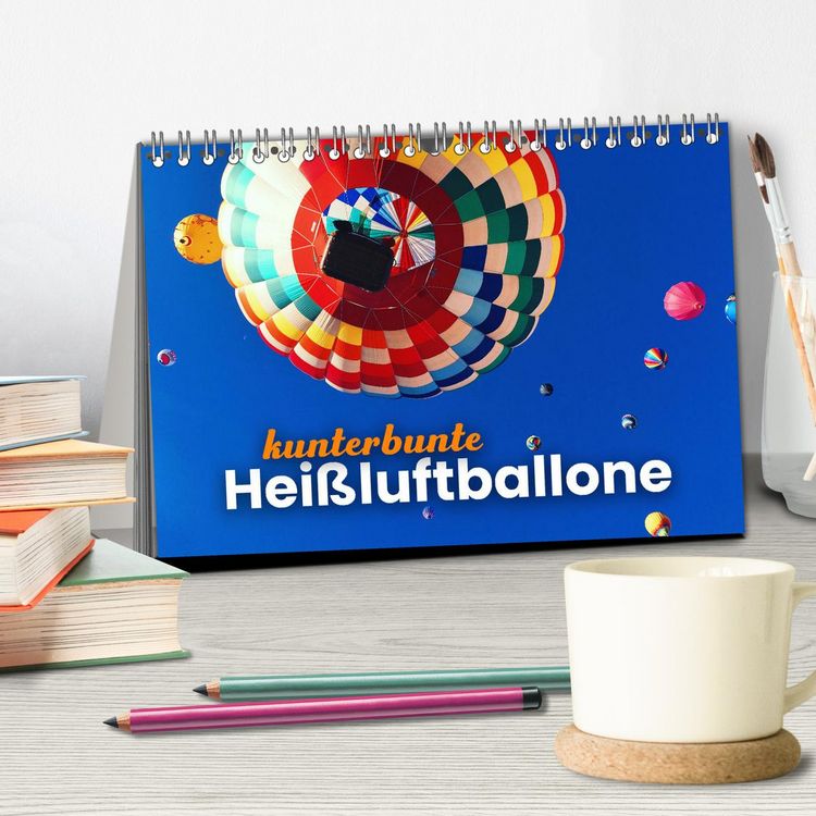 Produktbild: Kunterbunte Hei&szlig;luftballone (Tischkalender 2026 DIN A5 quer), CALVENDO Monatskalender