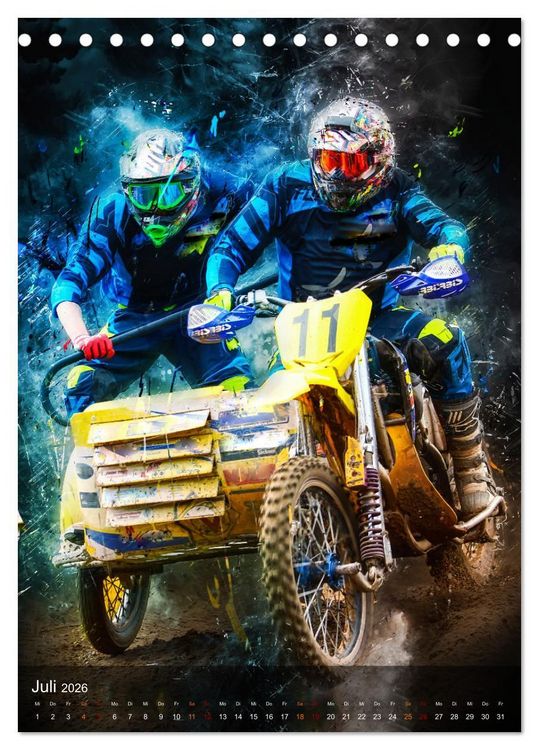 Produktbild: Motocross Seitenwagen - einfach cool (Tischkalender 2026 DIN A5 hoch), CALVENDO Monatskalender