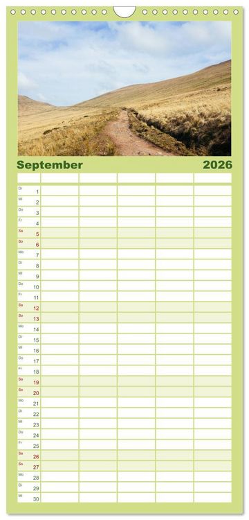 Produktbild: Familienplaner 2026 - Wales - Eine spektakul&auml;re Reise in ein bezauberndes Land. mit 5 Spalten (Wandkalender, 21 x 45 cm) CALVENDO