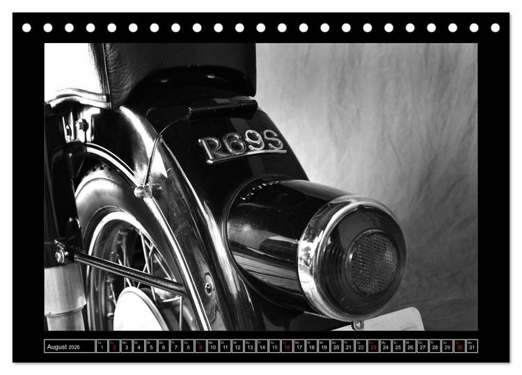Produktbild: BMW R69S in schwarzweiss (Tischkalender 2026 DIN A5 quer), CALVENDO Monatskalender