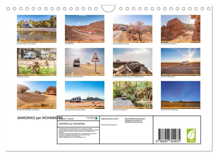 Produktbild: MAROKKO per WOHNMOBIL (Wandkalender 2026 DIN A4 quer), CALVENDO Monatskalender