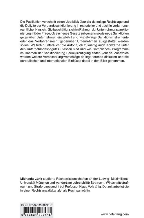 Produktbild: Sanktionierung von Unternehmen
