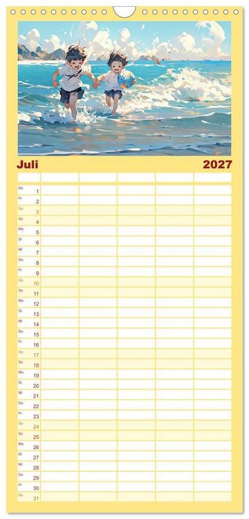 Produktbild: Familienplaner 2027 - Der Jungen-Kalender mit 5 Spalten (Wandkalender, 21 x 45 cm) CALVENDO