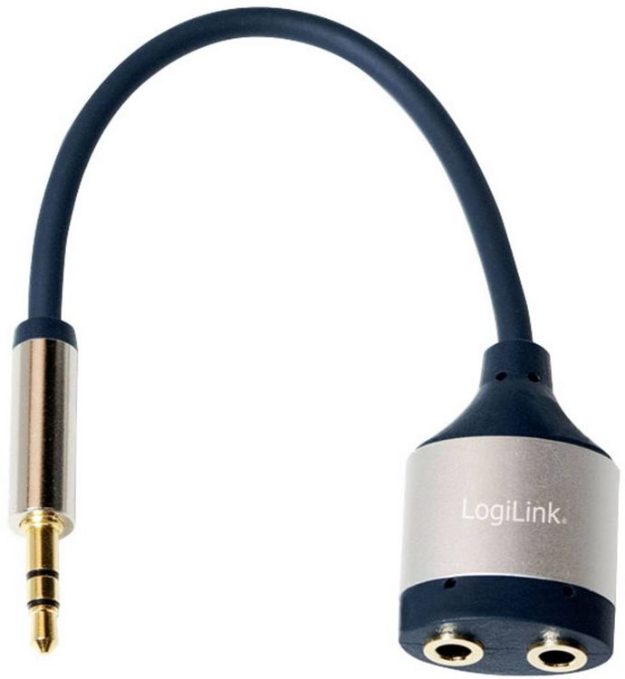 Produktbild: LogiLink CA1100 Klinke Audio Adapter [1x Klinkenstecker 3.5 mm - 2x Klinkenbuchse 3.5 mm] Schwarz