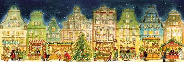 Produktbild: Fr&ouml;hliche Weihnacht &uuml;berall. Ein Windlicht-Adventskalender mit 24 T&uuml;rchen