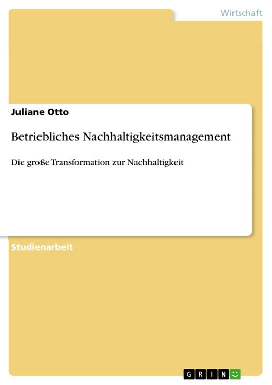 Produktbild: Betriebliches Nachhaltigkeitsmanagement