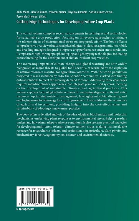Produktbild: Cutting Edge Technologies for Developing Future Crop Plants