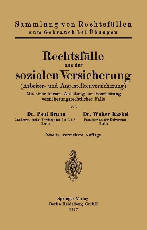 Produktbild: Rechtsf&auml;lle aus der sozialen Versicherung