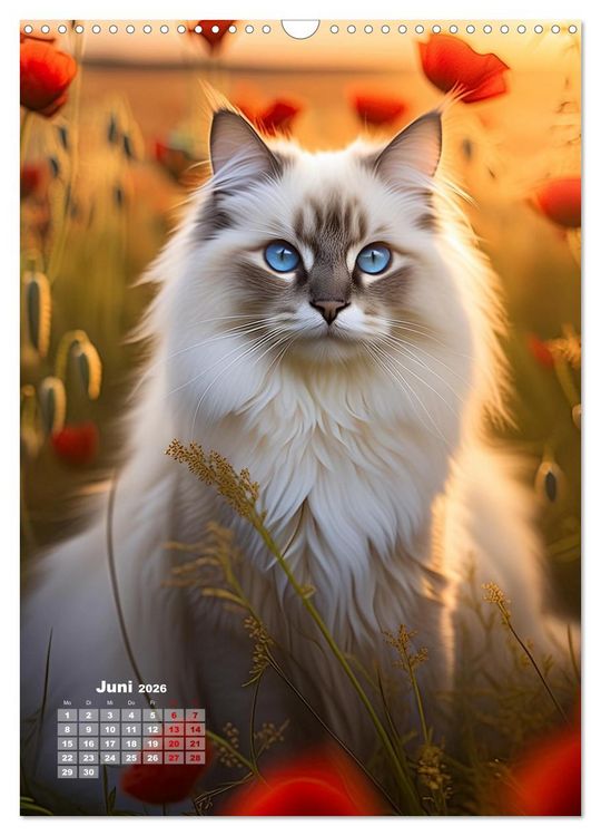 Produktbild: Pfotenabenteuer - Ragdolls in der Natur (Wandkalender 2026 DIN A3 hoch), CALVENDO Monatskalender