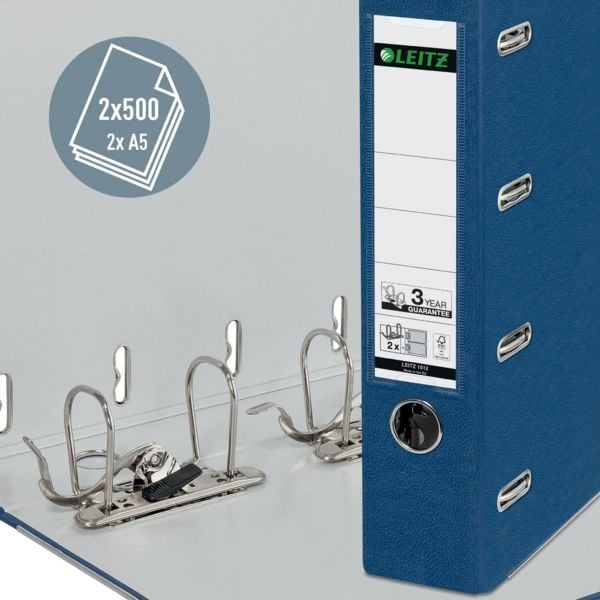Produktbild: Doppelordner A4 Leitz Plastic blau