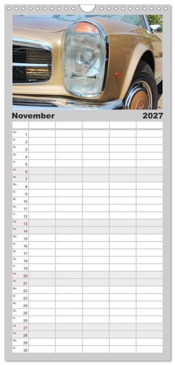 Produktbild: Familienplaner 2027 - Der SL - &Auml;sthetik pur von Mercedes Benz mit 5 Spalten (Wandkalender, 21 x 45 cm) CALVENDO