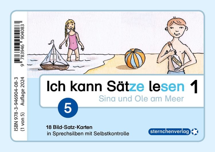 Produktbild: Ich kann S&auml;tze lesen Teil 1 - In Sprechsilben - 90 Bild-Satz-Karten mit Selbstkontrolle
